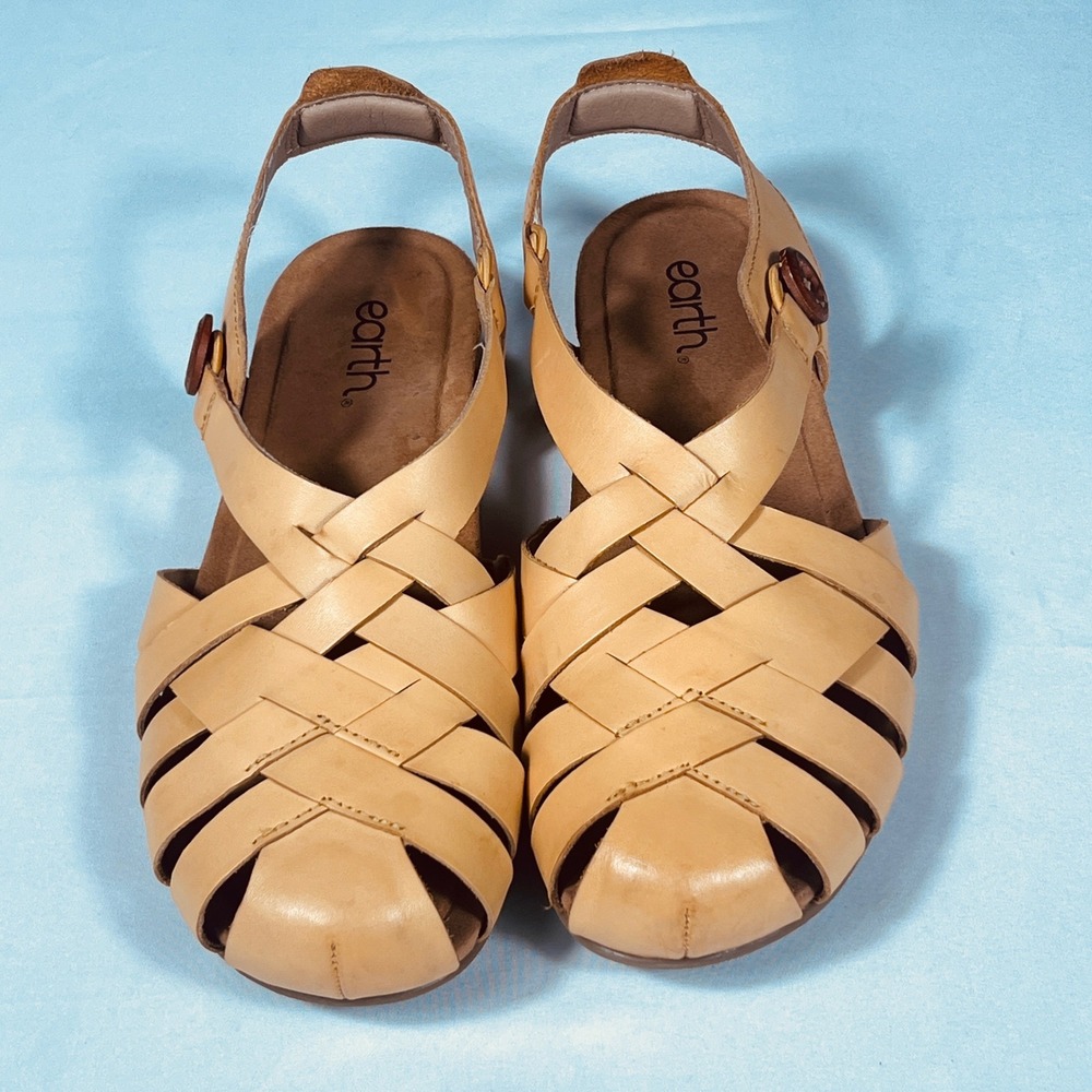 Earth Womens Belita Leather Fisherman Sandals Flats Approx Size 9 *READ*